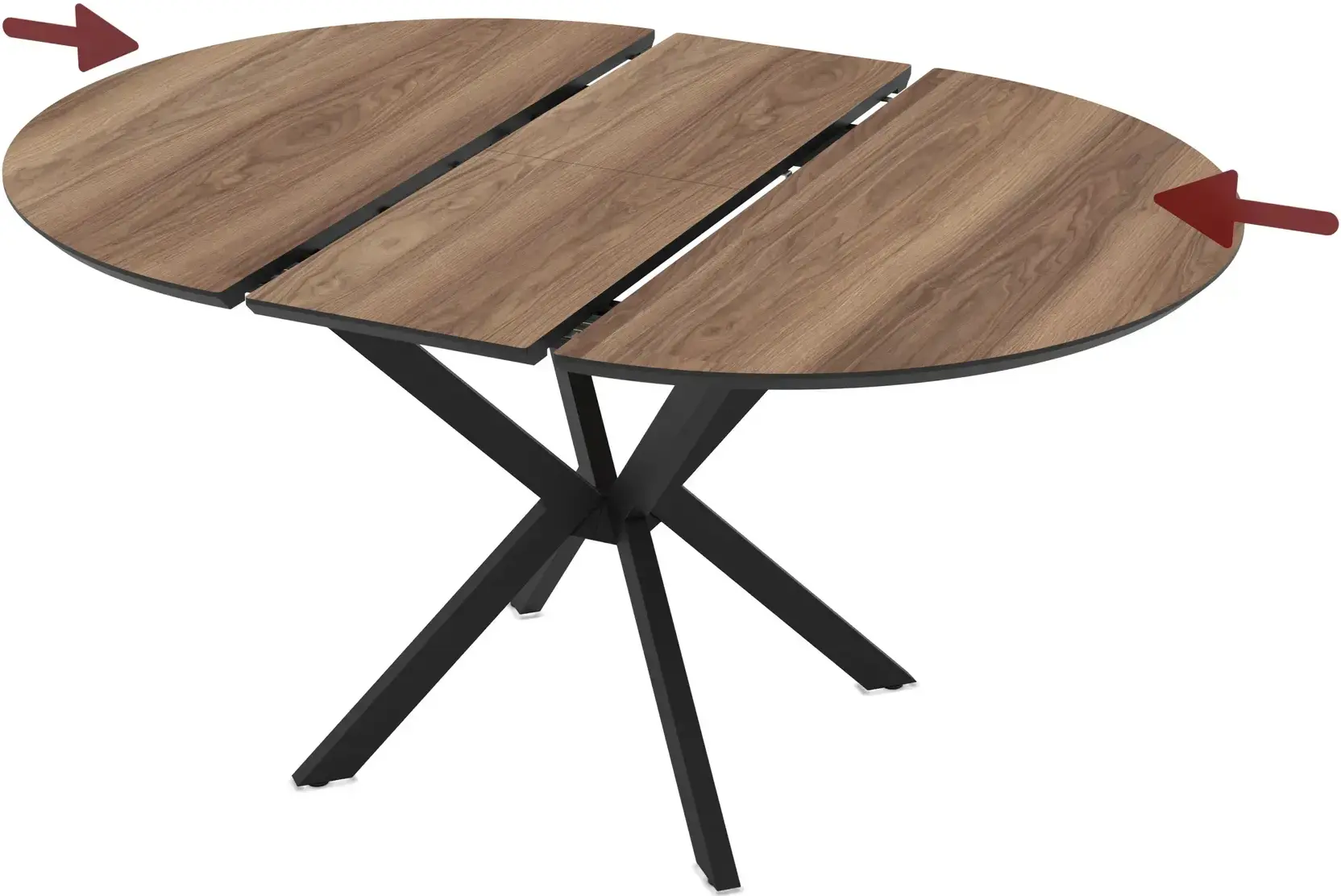 Masa extensibila Magnusplus Dobok 110/145x110 Hazar (Wood/Black) - 4