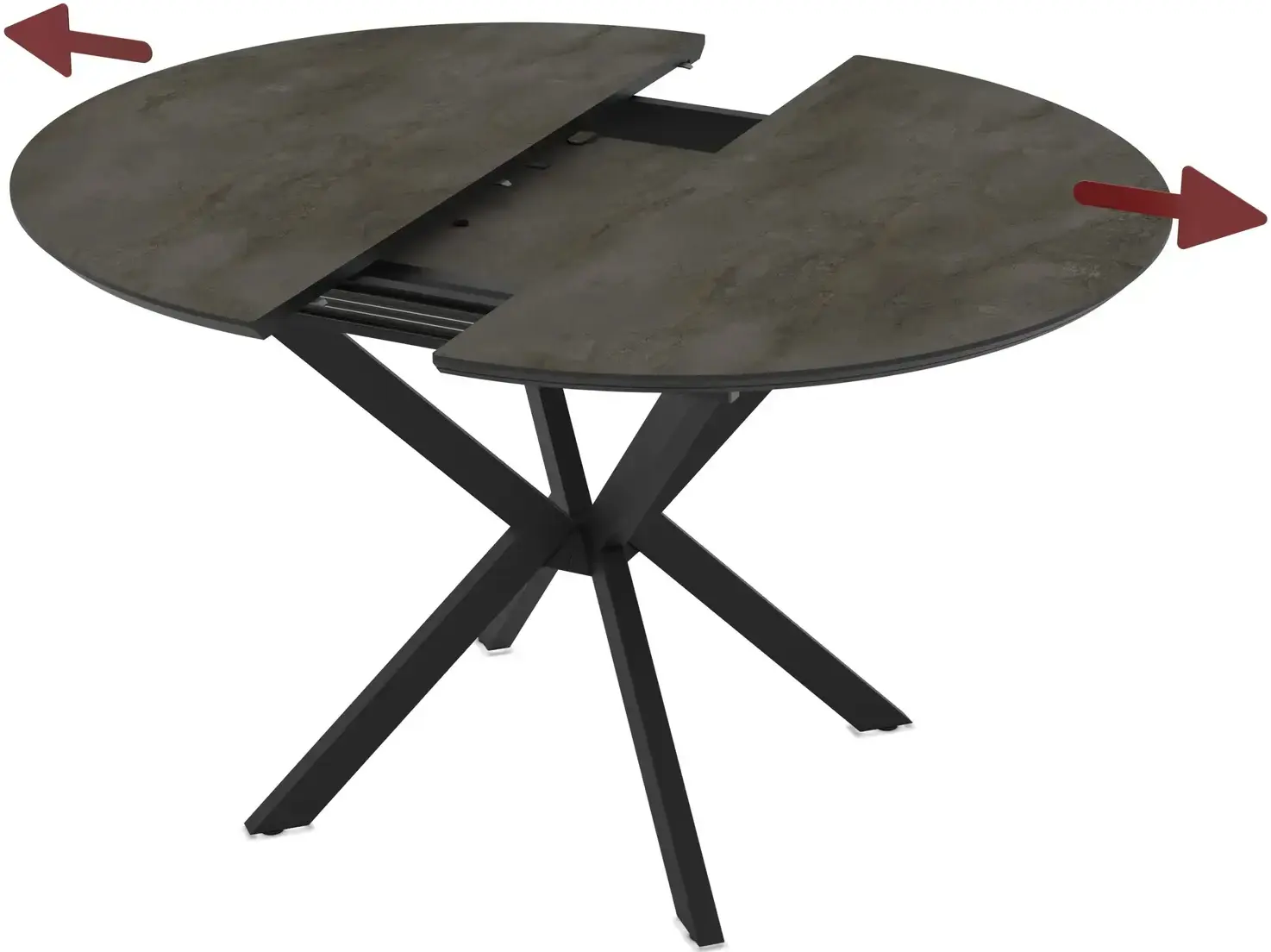 Masa extensibila Magnusplus Dobok 110/145x110 Irony (Dark Grey/Black) - 2