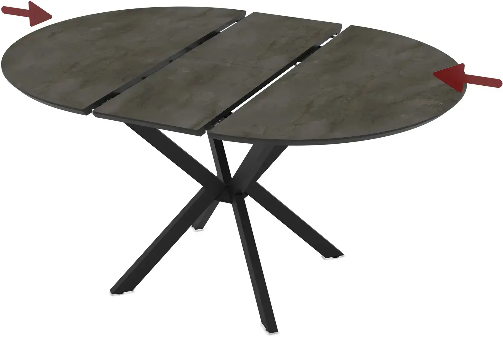 Masa extensibila Magnusplus Dobok 110/145x110 Irony (Dark Grey/Black) - 4