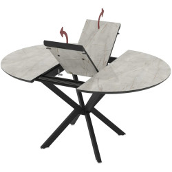 Стол раскладной Magnusplus Dobok 110/145x110 Lagina High Gloss (Light Grey/Black) Thumb