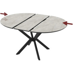 Стол раскладной Magnusplus Dobok 110/145x110 Lagina High Gloss (Light Grey/Black) Thumb
