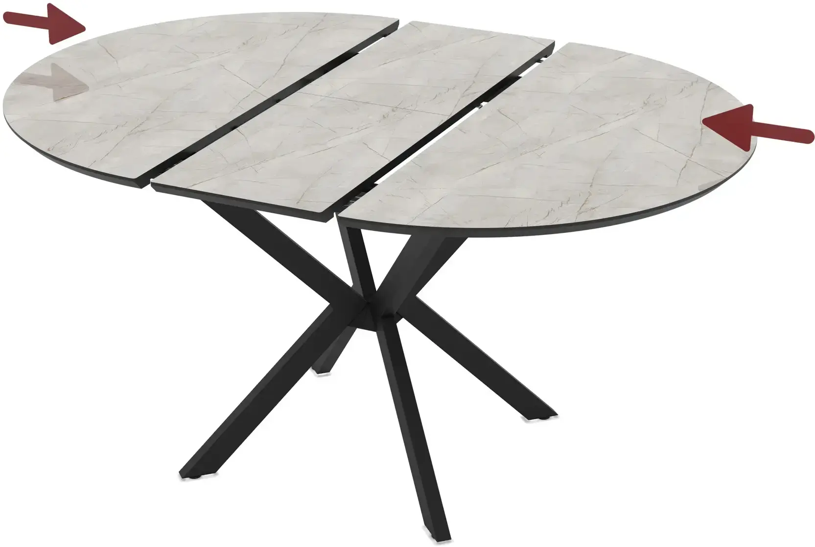 Стол раскладной Magnusplus Dobok 110/145x110 Lagina High Gloss (Light Grey/Black) - 5