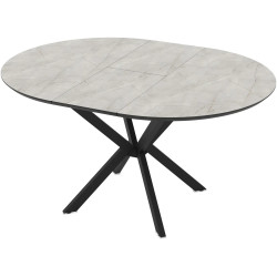 Стол раскладной Magnusplus Dobok 110/145x110 Lagina High Gloss (Light Grey/Black) Thumb