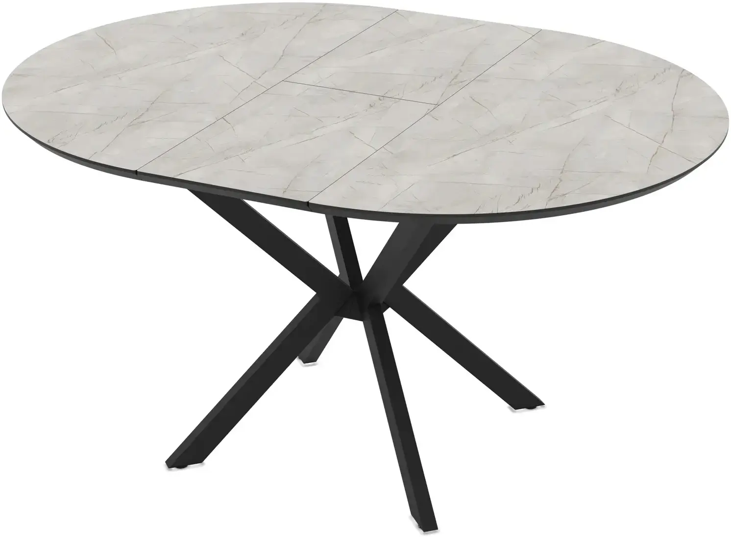 Стол раскладной Magnusplus Dobok 110/145x110 Lagina High Gloss (Light Grey/Black) - 6