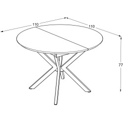 Masa extensibila Magnusplus Dobok 110/145x110 (Marmo Matte) Thumb