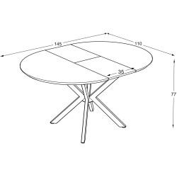Masa extensibila Magnusplus Dobok 110/145x110 (Marmo Matte) Thumb