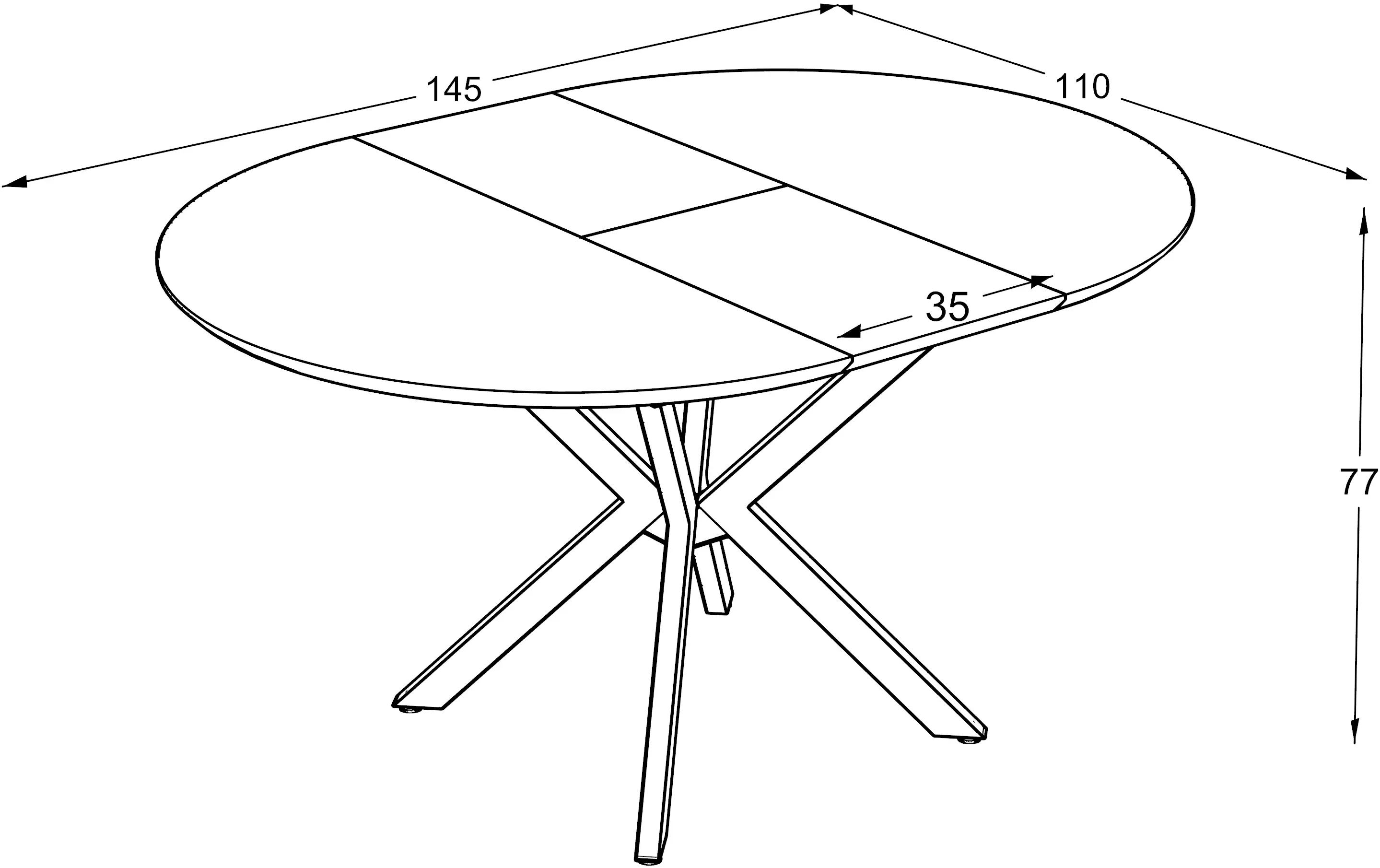 Masa extensibila Magnusplus Dobok 110/145x110 (Marmo Matte)