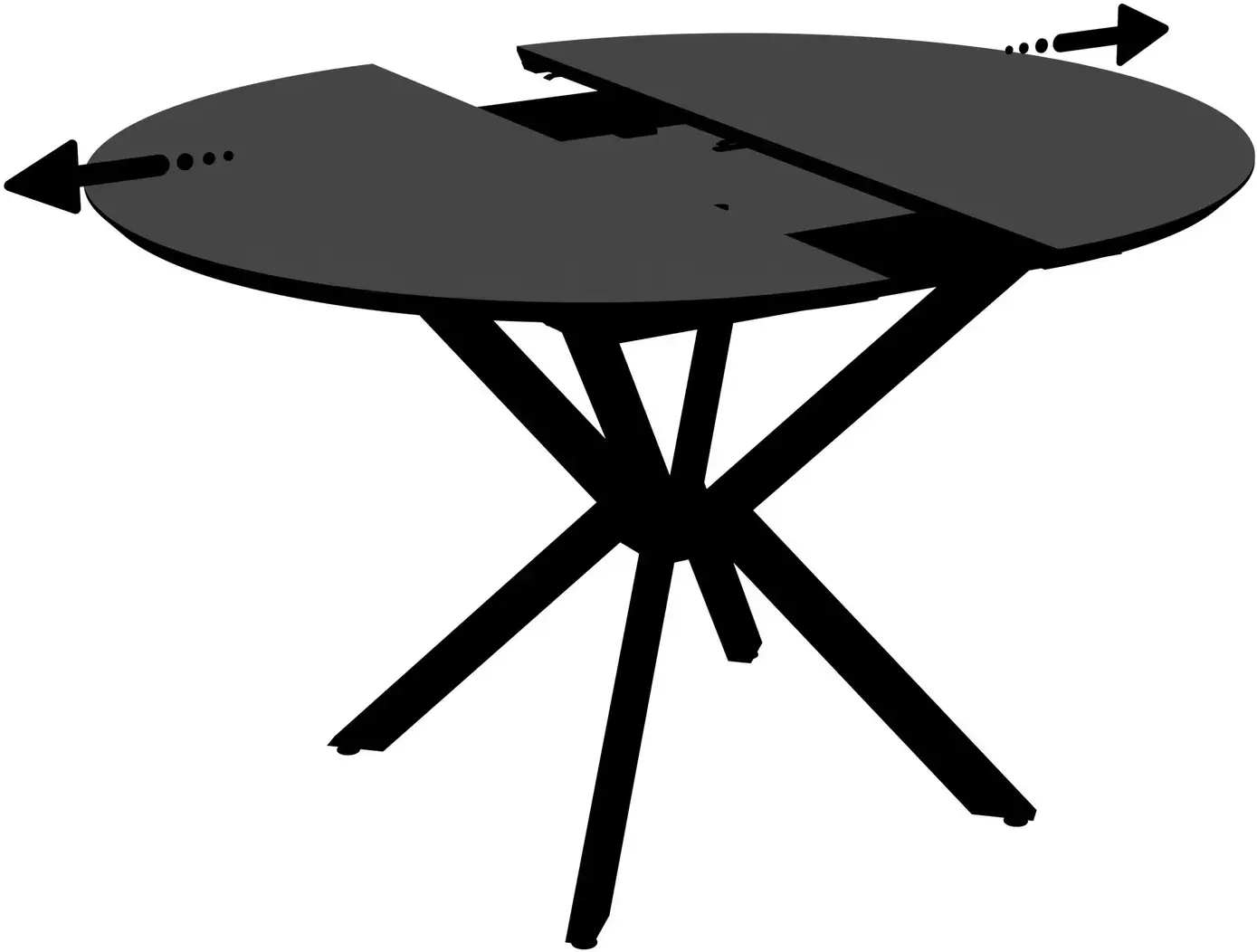 Стол раскладной Magnusplus Dobok 110/145x110 Yosun (Black) - 3