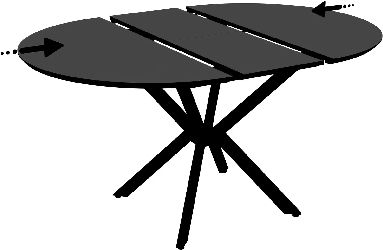 Стол раскладной Magnusplus Dobok 110/145x110 Yosun (Black) - 5