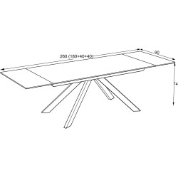 Masa extensibila Magnusplus Ekin 180/260x90 (Shadow) Thumb