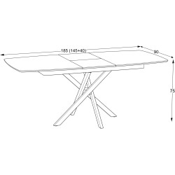 Masa extensibila Magnusplus Filis 145/185x90 (Cosmos Gloss) Thumb