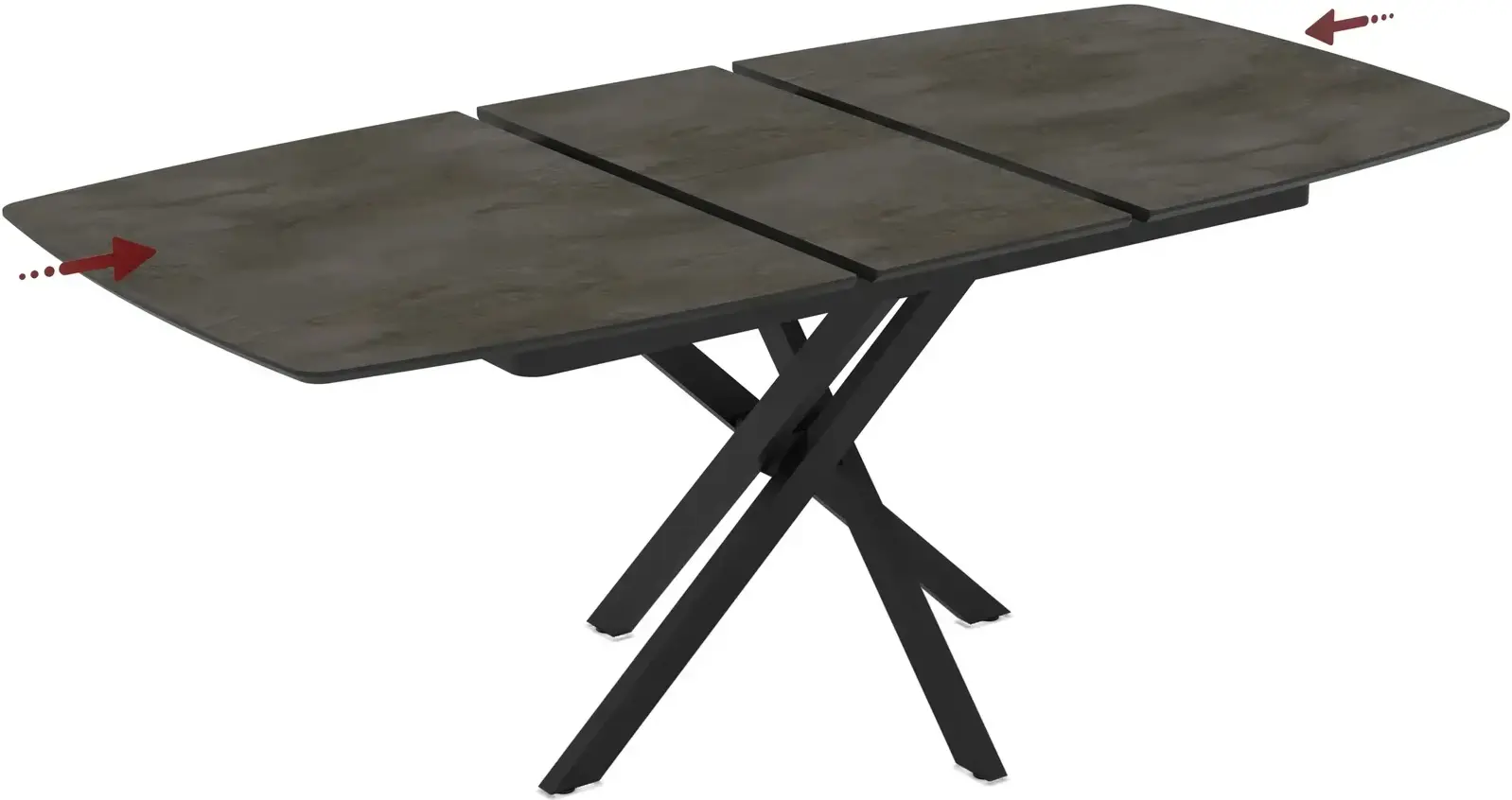 Masa extensibila Magnusplus Filis 145/185x90 Irony (Dark Grey/Black) - 4