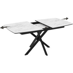 Masa extensibila Magnusplus Filis 145/185x90 Marmo (White Marble/Black) Thumb