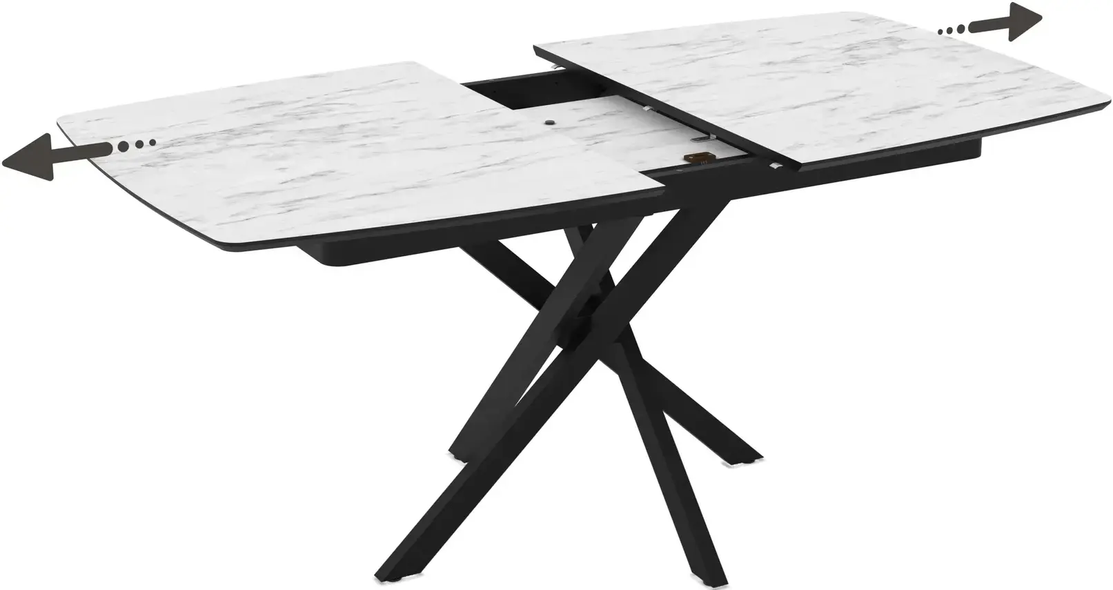 Masa extensibila Magnusplus Filis 145/185x90 Marmo (White Marble/Black) - 2