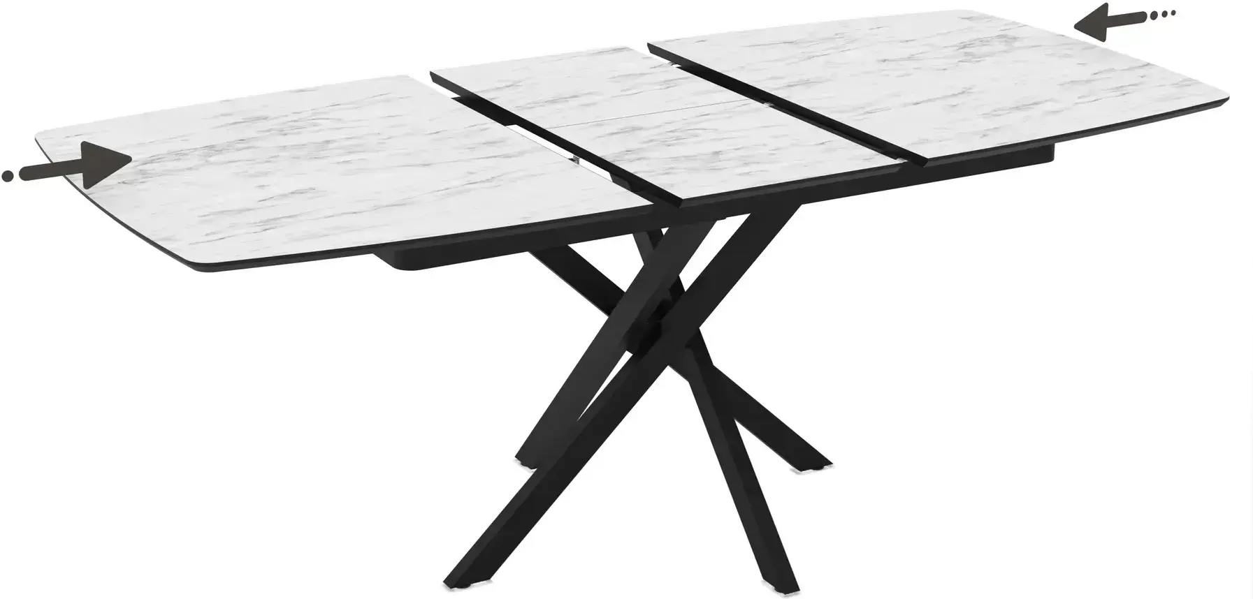 Masa extensibila Magnusplus Filis 145/185x90 Marmo (White Marble/Black) - 4