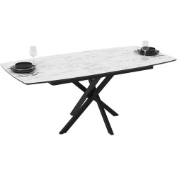 Masa extensibila Magnusplus Filis 145/185x90 Marmo (White Marble/Black) Thumb
