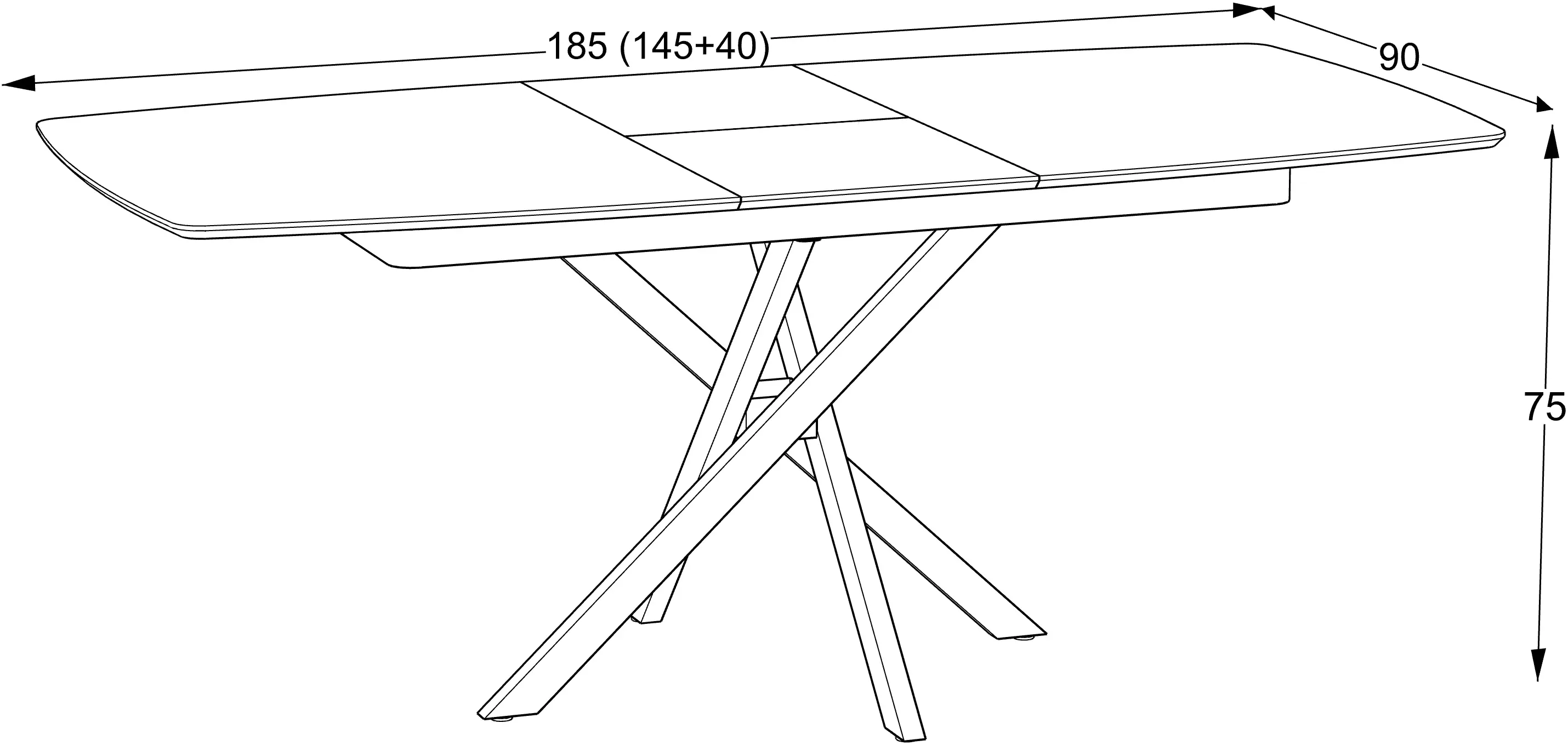 Стол раскладной Magnusplus Filis 145/185x90 (Retro Stone) - 7