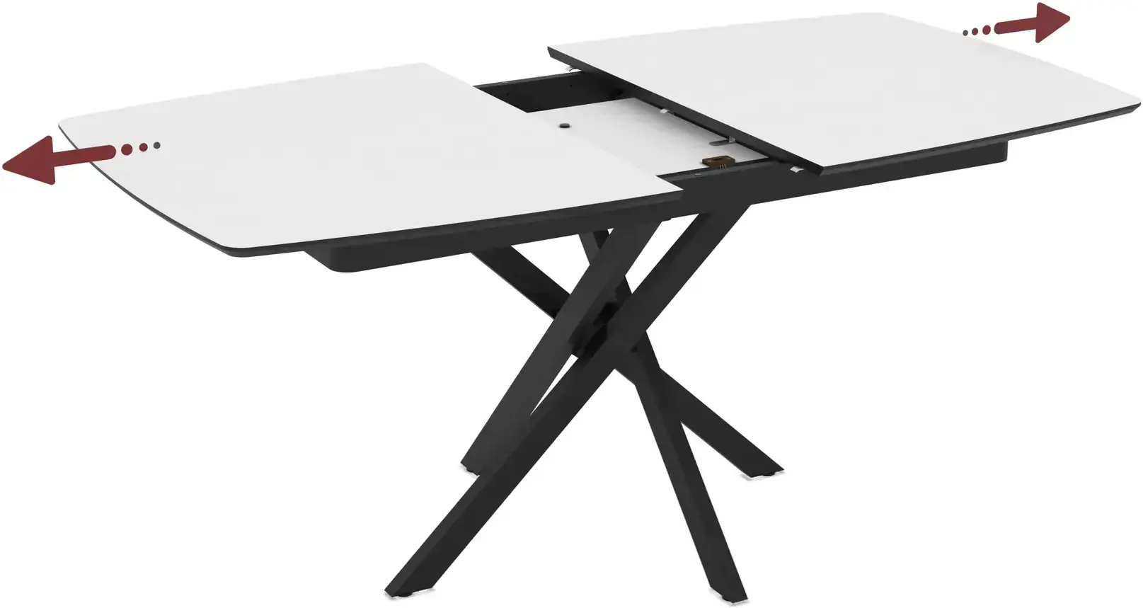 Masa extensibila Magnusplus Filis 145/185x90 Senkron (White/Black) - 2
