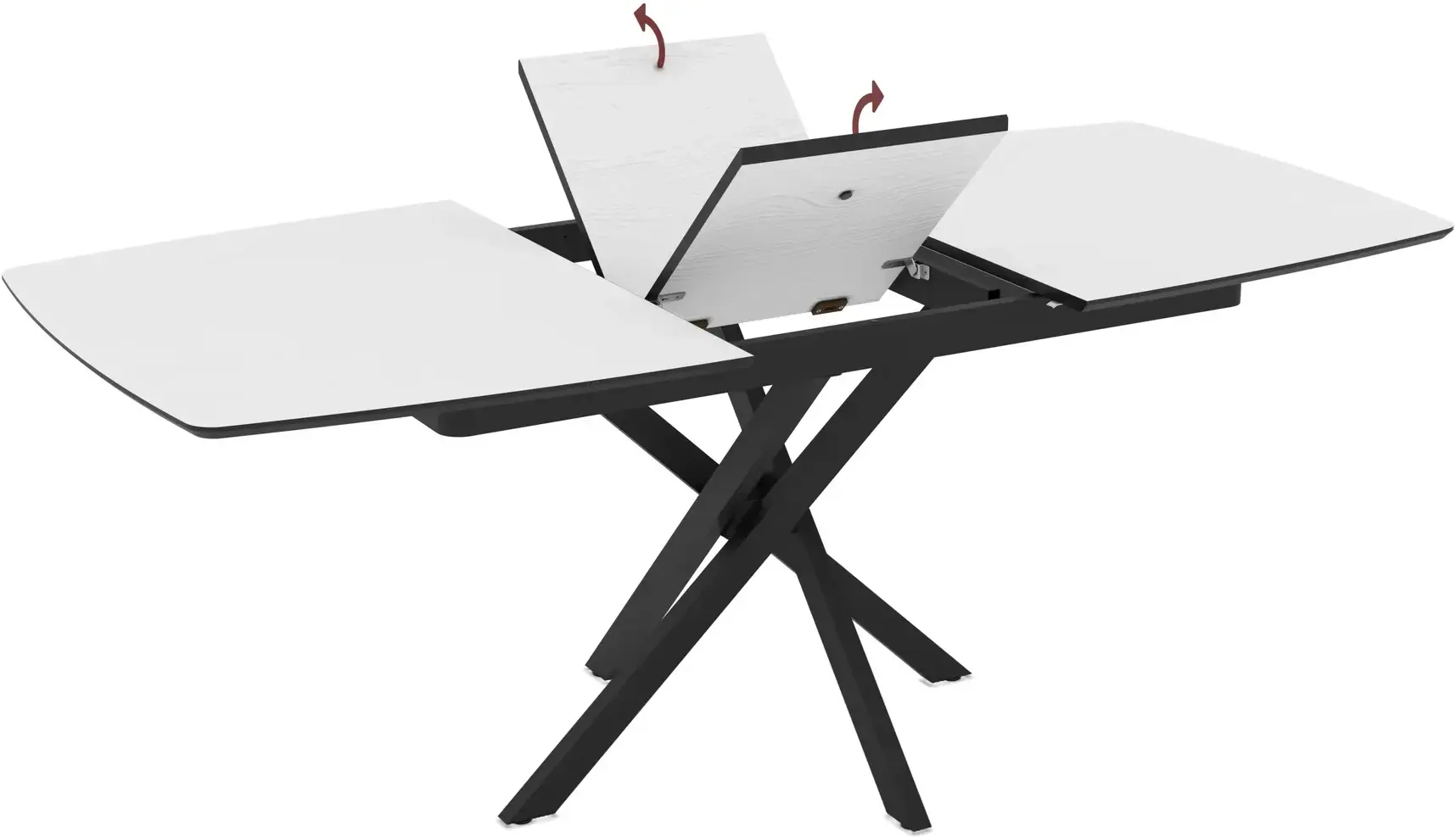 Masa extensibila Magnusplus Filis 145/185x90 Senkron (White/Black) - 3