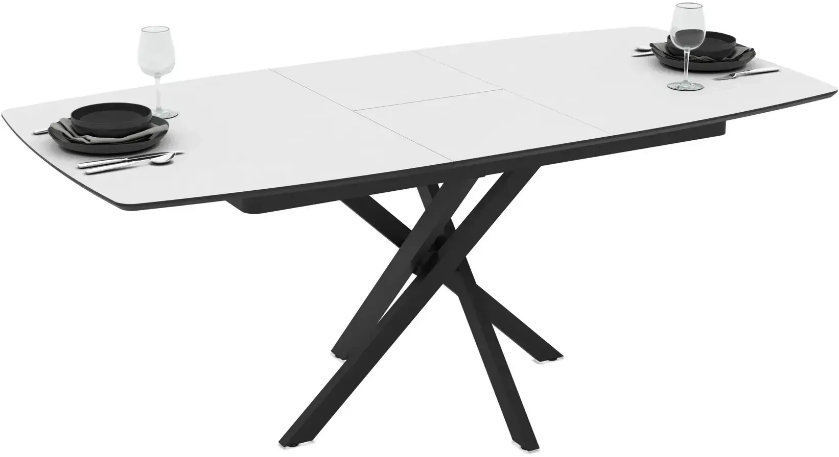 Masa extensibila Magnusplus Filis 145/185x90 Senkron (White/Black) - 5