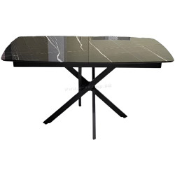 Masa extensibila Magnusplus Filis 145/185x90 Sonata High Gloss (Black Marble/Black)