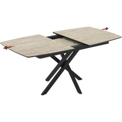 Masa extensibila Magnusplus Filis 145/185x90 (Travertine/Black) Thumb