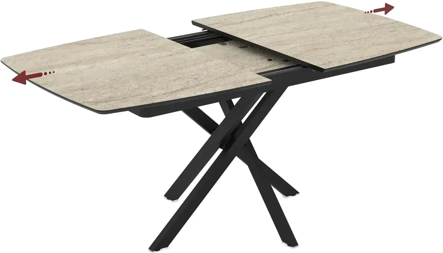 Masa extensibila Magnusplus Filis 145/185x90 (Travertine/Black) - 2
