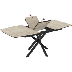 Masa extensibila Magnusplus Filis 145/185x90 (Travertine/Black) Thumb