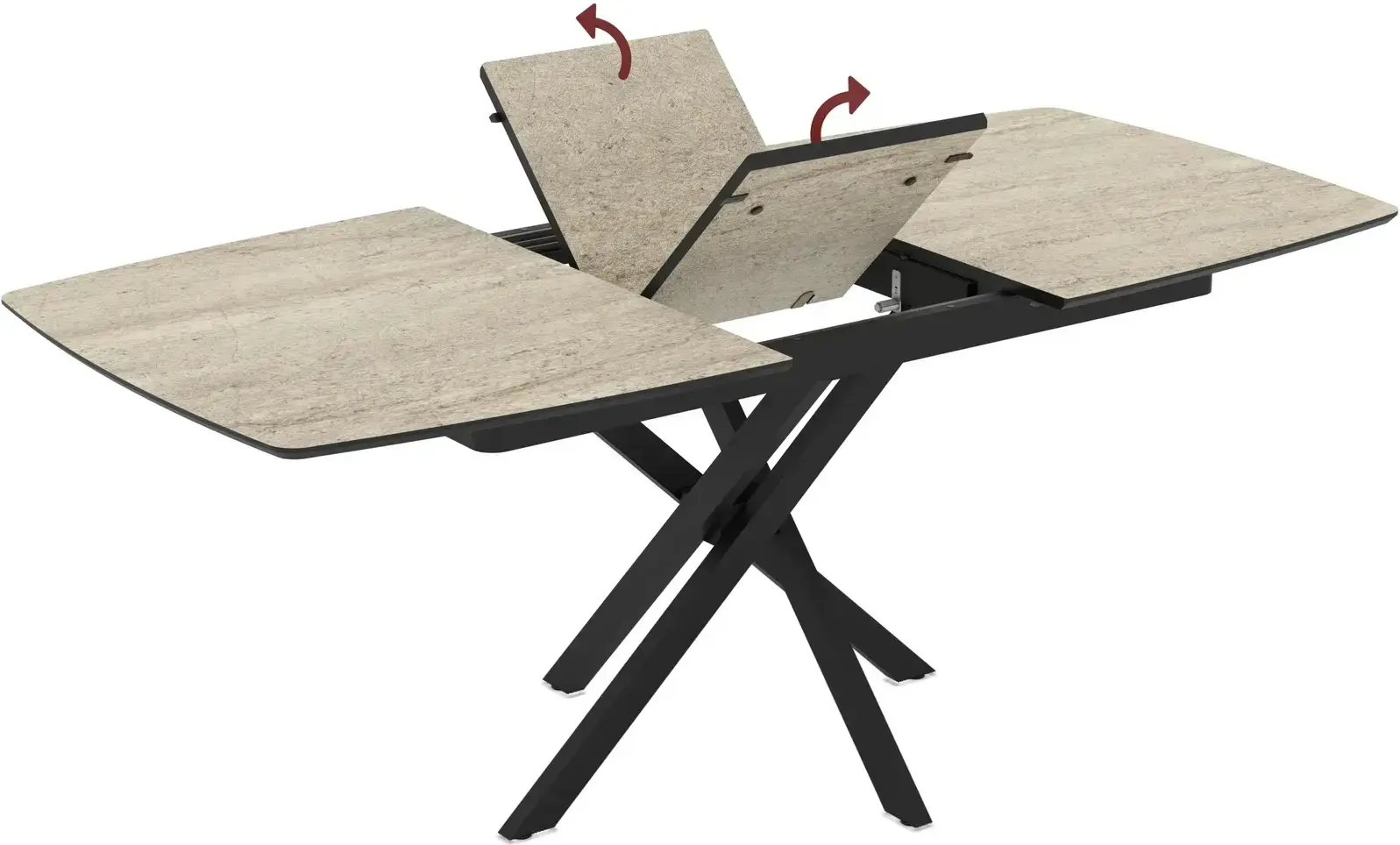 Masa extensibila Magnusplus Filis 145/185x90 (Travertine/Black) - 3