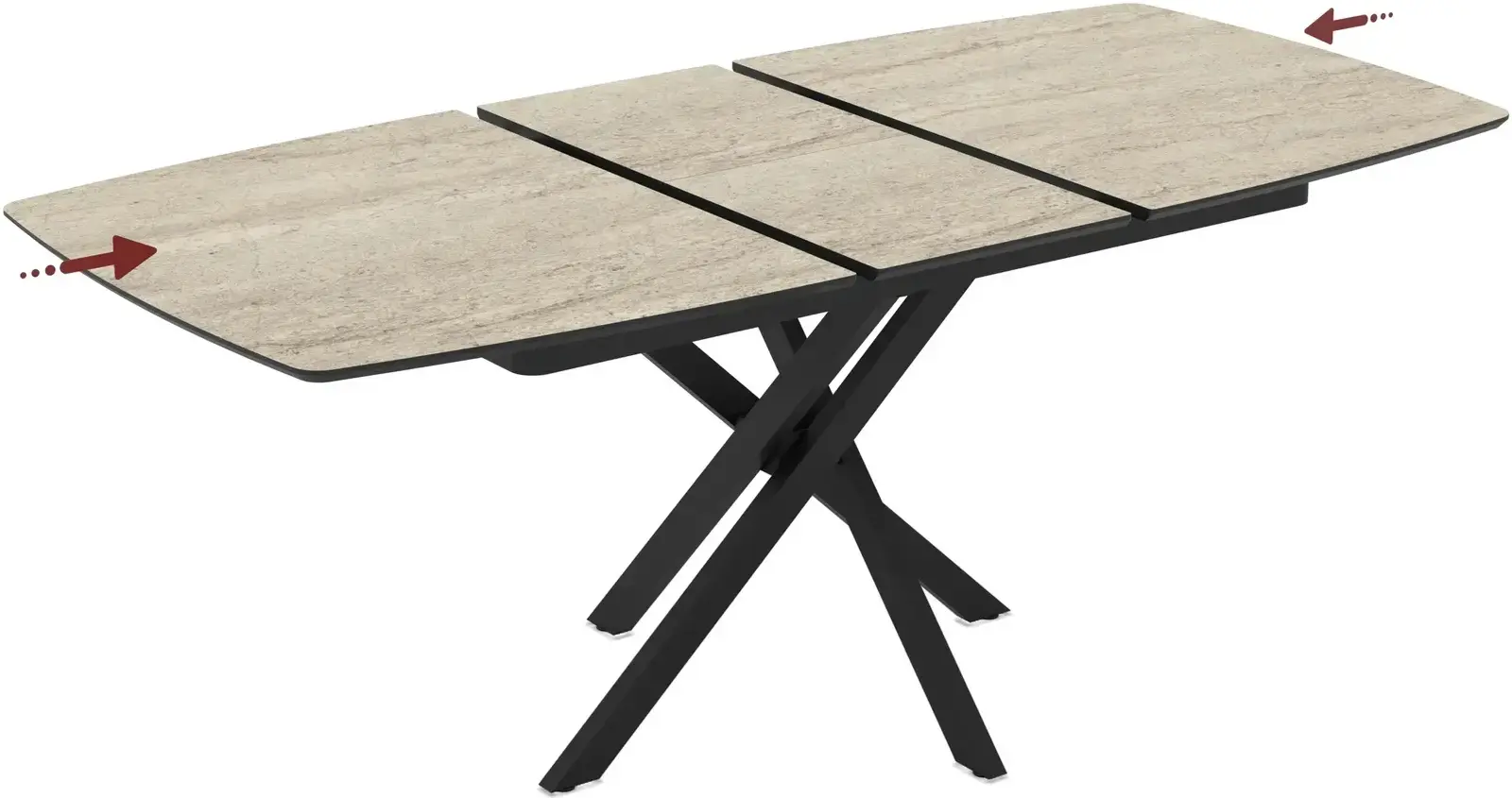 Masa extensibila Magnusplus Filis 145/185x90 (Travertine/Black) - 4