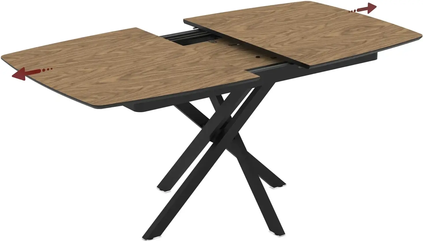 Стол раскладной Magnusplus Filis 145/185x90 Zirve (Wood/Black) - 2