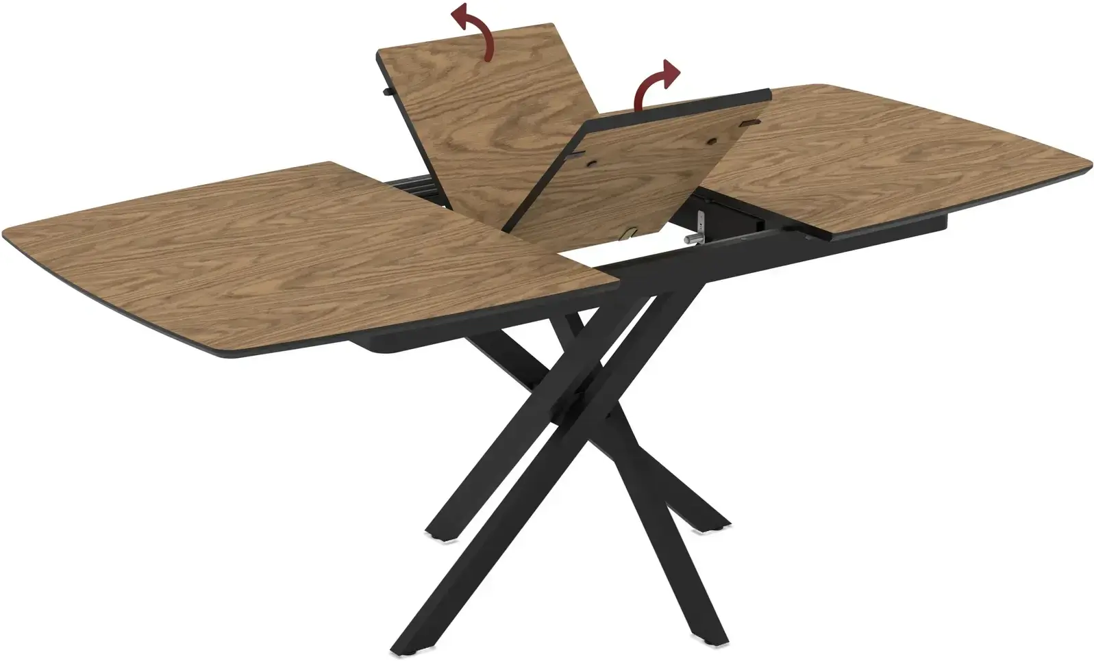 Стол раскладной Magnusplus Filis 145/185x90 Zirve (Wood/Black) - 3