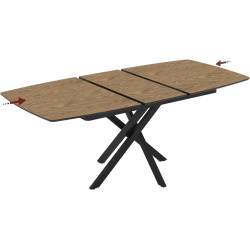 Стол раскладной Magnusplus Filis 145/185x90 Zirve (Wood/Black) Thumb