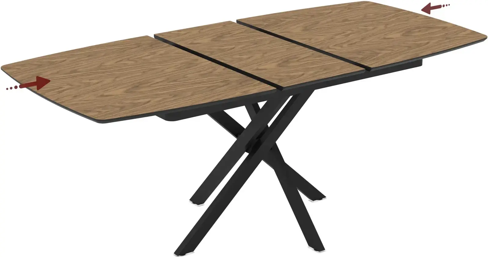 Стол раскладной Magnusplus Filis 145/185x90 Zirve (Wood/Black) - 4