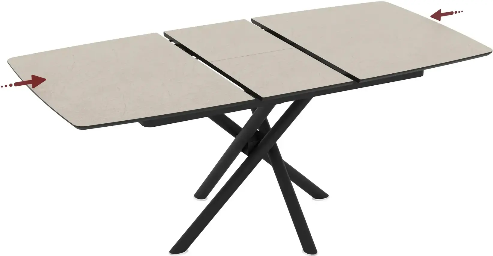 Стол раскладной Magnusplus Katrin 138/178x90 Anemon (Beige/Black) - 4