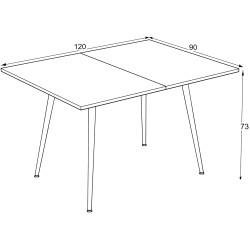 Masa extensibila Magnusplus Lilis 90/120x60 (Anemon) Thumb