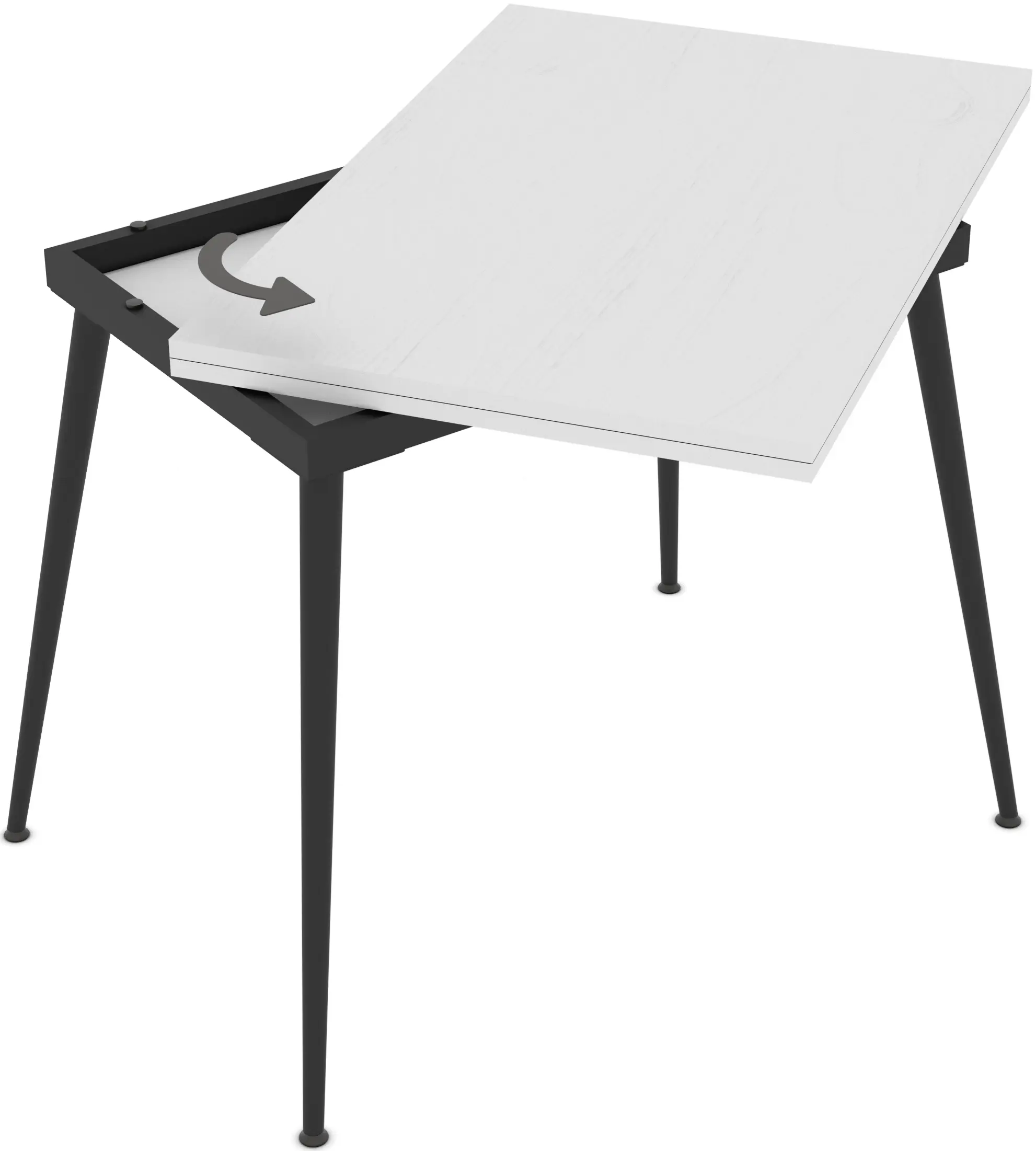 Masa extensibila Magnusplus Lilis 90/120x60 (Senkron White)