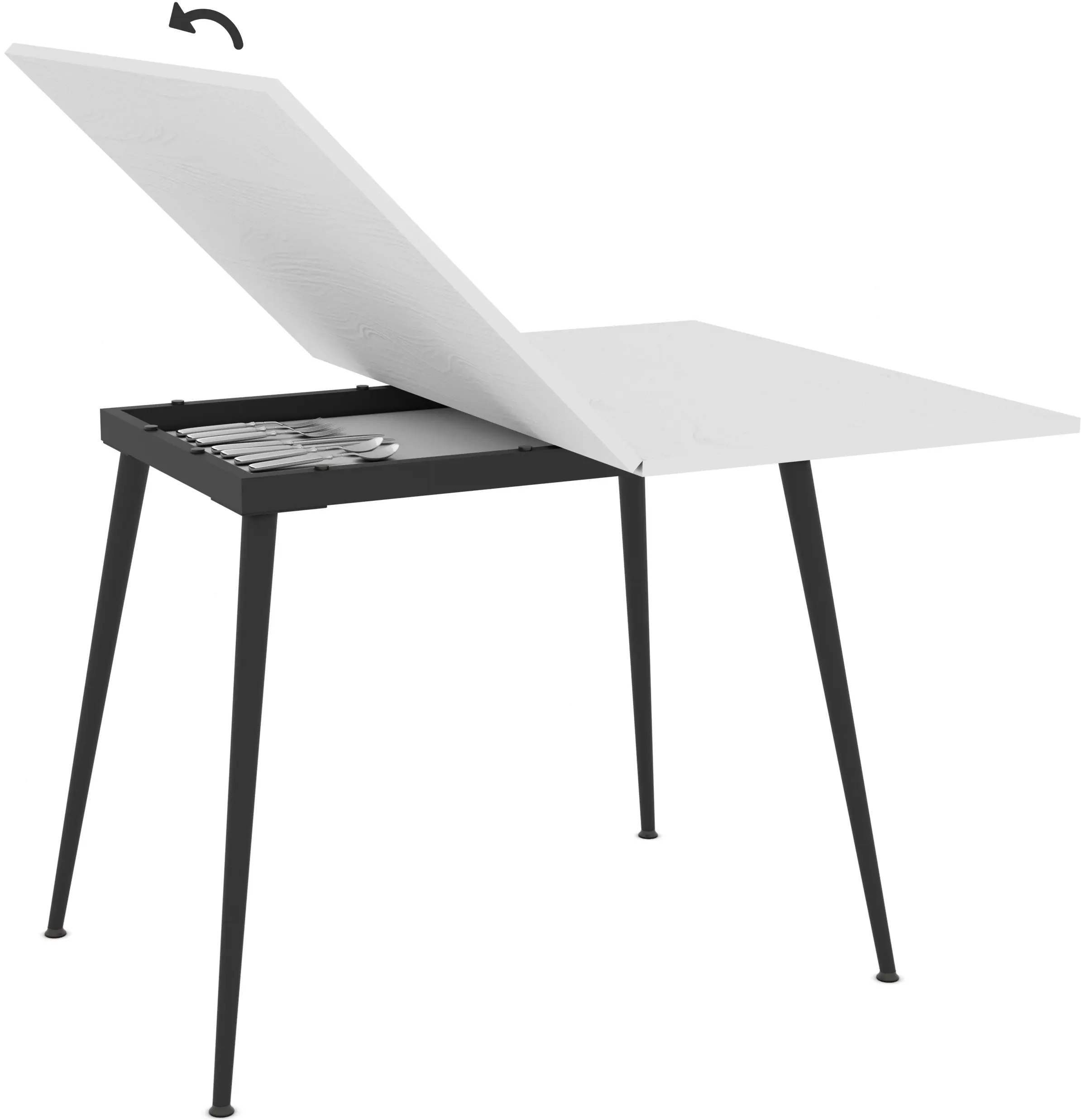 Masa extensibila Magnusplus Lilis 90/120x60 (Senkron White)