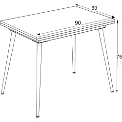 Masa extensibila Magnusplus Lilis 90/120x60 (Senkron White) Thumb
