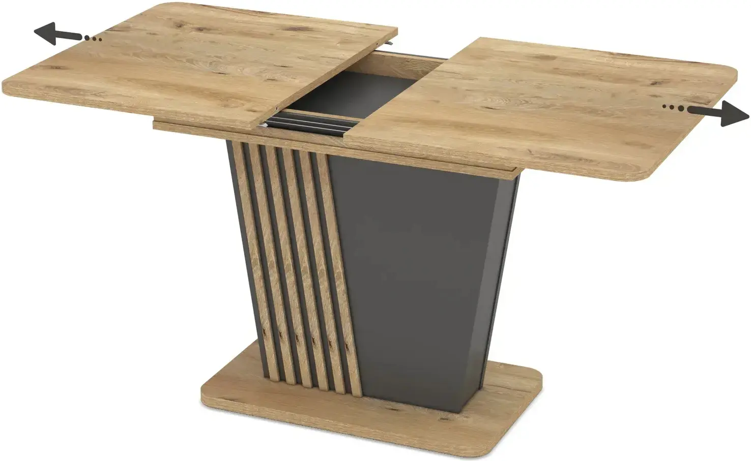 Masa extensibila Magnusplus Luna 120/160x75 Rivoli (Wood/Graphite) - 2