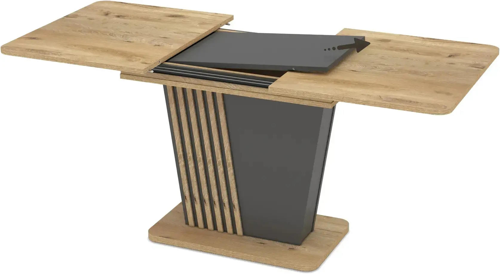 Masa extensibila Magnusplus Luna 120/160x75 Rivoli (Wood/Graphite) - 3