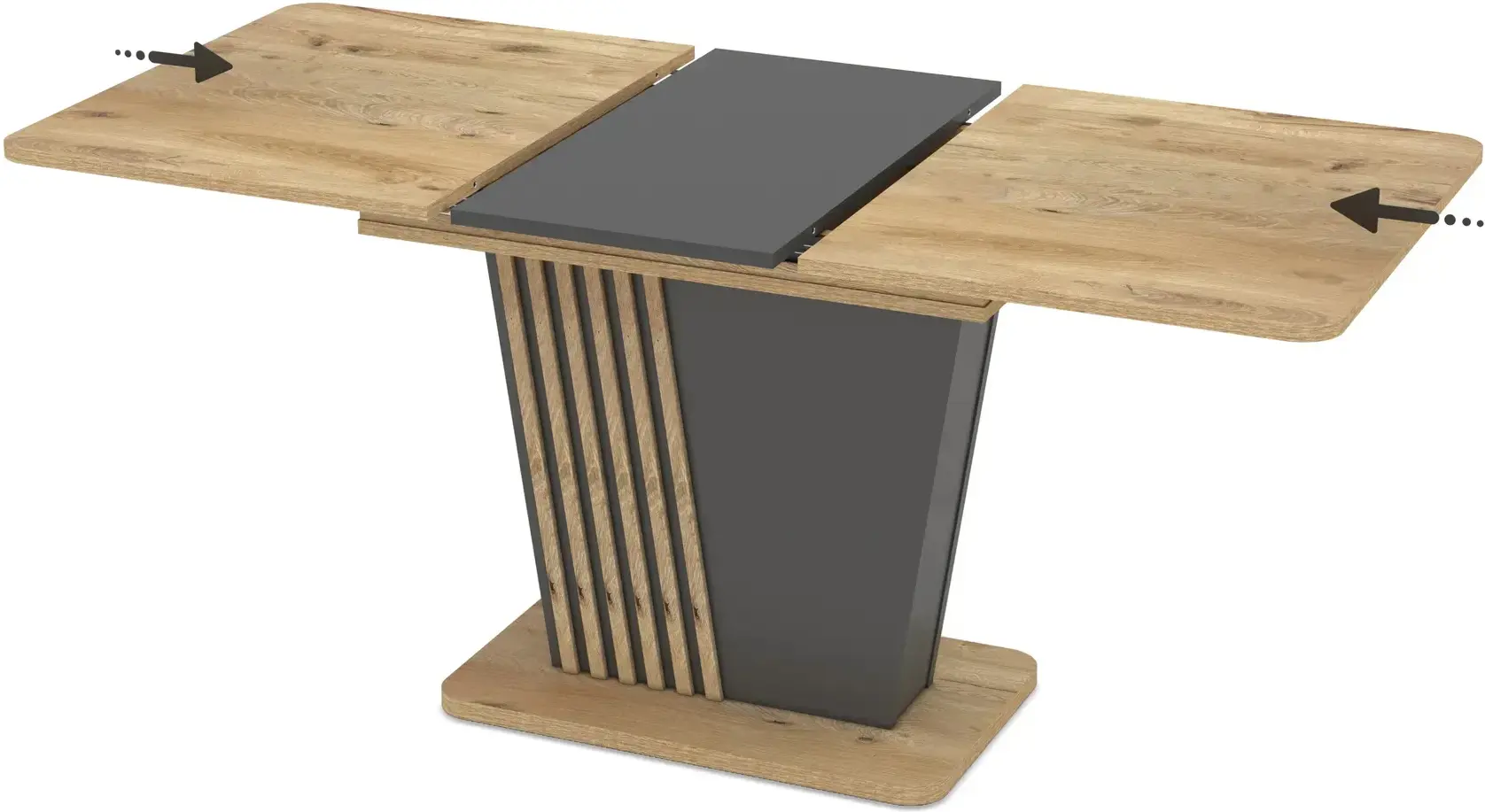 Masa extensibila Magnusplus Luna 120/160x75 Rivoli (Wood/Graphite) - 4