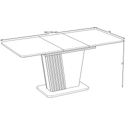 Masa extensibila Magnusplus Luna 120/160x75 Rivoli (Wood/Graphite) Thumb