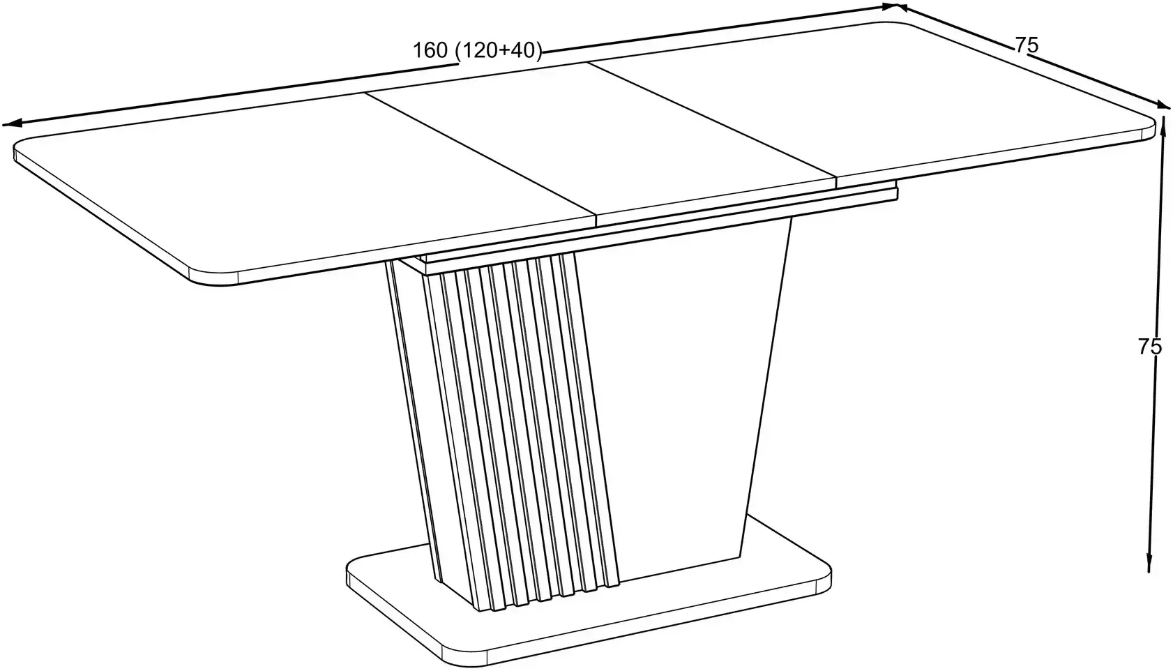 Masa extensibila Magnusplus Luna 120/160x75 Rivoli (Wood/Graphite) - 6