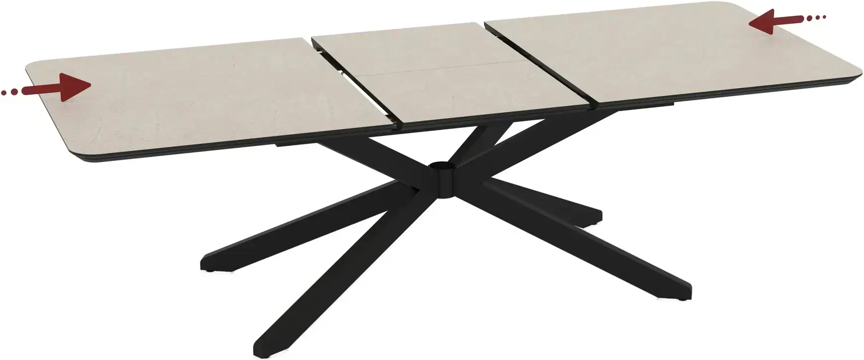 Masa extensibila Magnusplus Mona 190/250x103 Anemon (Beige/Black) - 4