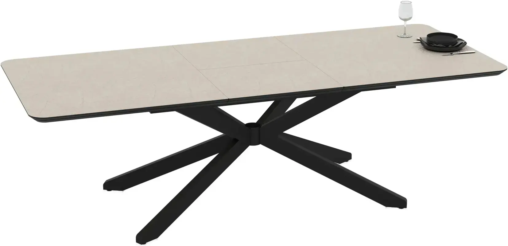 Masa extensibila Magnusplus Mona 190/250x103 Anemon (Beige/Black) - 5