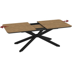 Masa extensibila Magnusplus Mona 190/250x103 Zirve (Wood/Black) Thumb