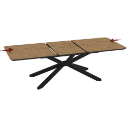 Masa extensibila Magnusplus Mona 190/250x103 Zirve (Wood/Black) Thumb