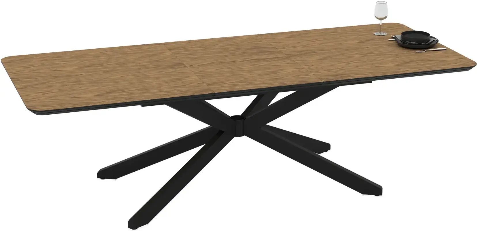 Masa extensibila Magnusplus Mona 190/250x103 Zirve (Wood/Black) - 5