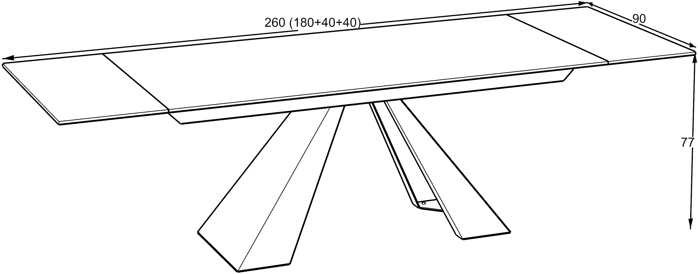 Masa extensibila Magnusplus Monza 180/260x90 (Calacatta)